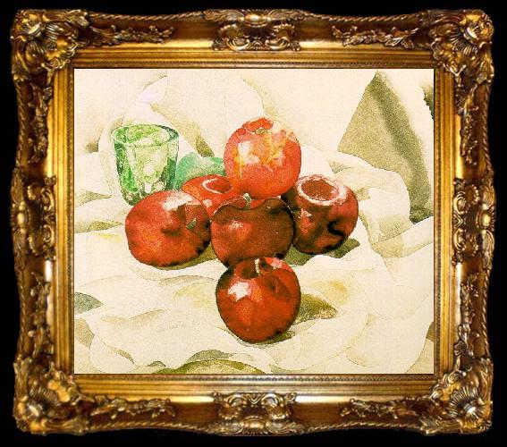 framed  Demuth, Charles Still Life with Apples and a Green Glass, ta009-2